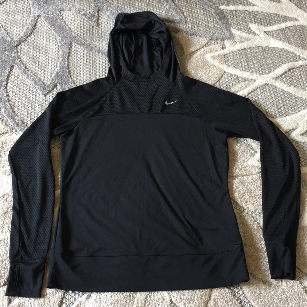 Long sleeve workout shirt with hoodie